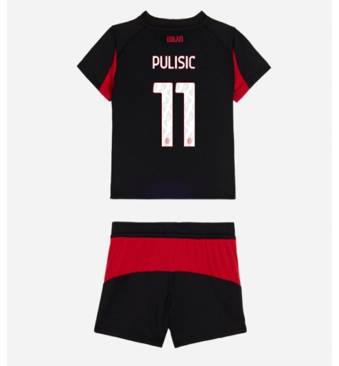 Koszulka piłkarska AC Milan Christian Pulisic #11 Koszulka Podstawowej dziecięce 2025-26 +Krótkie Spodenk Koszulka piłkarska AC Milan Christian Pulisic #11 Koszulka Podstawowej dziecięce 2025-26 +Krótkie Spodenk