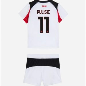 Koszulka piłkarska AC Milan Christian Pulisic #11 Koszulka Wyjazdowej dziecięce 2025-26 +Krótkie Spodenk