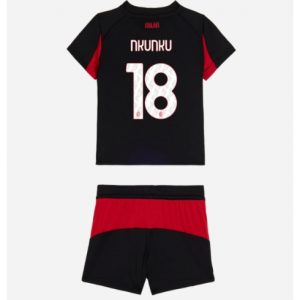 Koszulka piłkarska AC Milan Christopher Nkunku #18 Koszulka Podstawowej dziecięce 2025-26 +Krótkie Spodenk