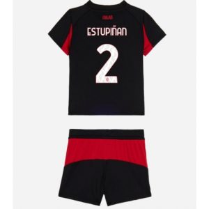 Koszulka piłkarska AC Milan Pervis Estupinan #2 Koszulka Podstawowej dziecięce 2025-26 +Krótkie Spodenk