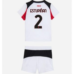 Koszulka piłkarska AC Milan Pervis Estupinan #2 Koszulka Wyjazdowej dziecięce 2025-26 +Krótkie Spodenk