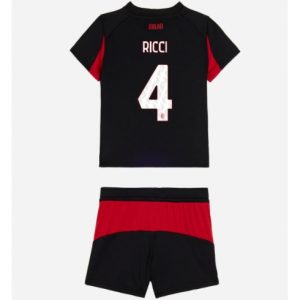 Koszulka piłkarska AC Milan Samuele Ricci #4 Koszulka Podstawowej dziecięce 2025-26 +Krótkie Spodenk
