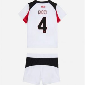 Koszulka piłkarska AC Milan Samuele Ricci #4 Koszulka Wyjazdowej dziecięce 2025-26 +Krótkie Spodenk