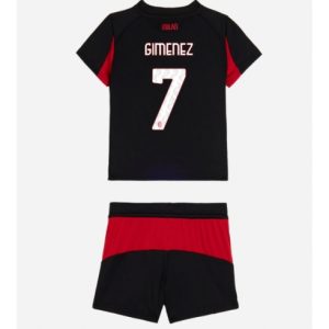 Koszulka piłkarska AC Milan Santiago Gimenez #7 Koszulka Podstawowej dziecięce 2025-26 +Krótkie Spodenk
