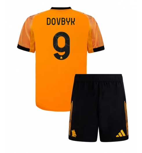 Koszulka piłkarska AS Roma Artem Dovbyk #9 Koszulka Wyjazdowej dziecięce 2025-26 +Krótkie Spodenk Koszulka piłkarska AS Roma Artem Dovbyk #9 Koszulka Wyjazdowej dziecięce 2025-26 +Krótkie Spodenk