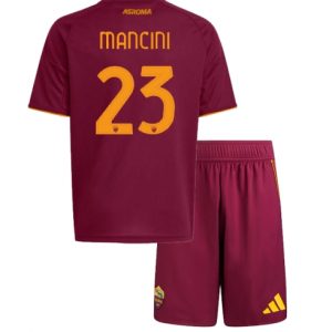 Koszulka piłkarska AS Roma Gianluca Mancini #23 Koszulka Podstawowej dziecięce 2025-26 +Krótkie Spodenk