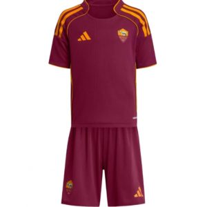 Koszulka piłkarska AS Roma Koszulka Podstawowej dziecięce 2025-26 +Krótkie Spodenk