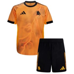 Koszulka piłkarska AS Roma Koszulka Wyjazdowej dziecięce 2025-26 +Krótkie Spodenk