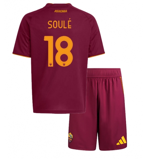 Koszulka piłkarska AS Roma Matias Soule #18 Koszulka Podstawowej dziecięce 2025-26 +Krótkie Spodenk Koszulka piłkarska AS Roma Matias Soule #18 Koszulka Podstawowej dziecięce 2025-26 +Krótkie Spodenk