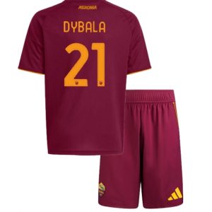 Koszulka piłkarska AS Roma Paulo Dybala #21 Koszulka Podstawowej dziecięce 2025-26 +Krótkie Spodenk