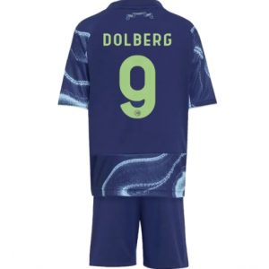 Koszulka piłkarska Ajax Kasper Dolberg #9 Koszulka Wyjazdowej dziecięce 2025-26 +Krótkie Spodenk