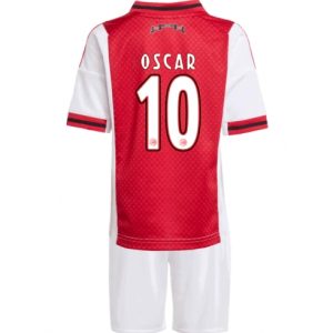 Koszulka piłkarska Ajax Oscar Gloukh #10 Koszulka Podstawowej dziecięce 2025-26 +Krótkie Spodenk