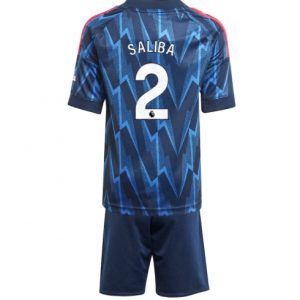 Koszulka piłkarska Arsenal William Saliba #2 Koszulka Wyjazdowej dziecięce 2025-26 +Krótkie Spodenk