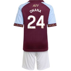 Koszulka piłkarska Aston Villa Amadou Onana #24 Koszulka Podstawowej dziecięce 2025-26 +Krótkie Spodenk