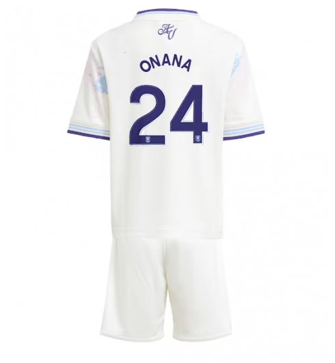 Koszulka piłkarska Aston Villa Amadou Onana #24 Koszulka Trzeciej dziecięce 2025-26 +Krótkie Spodenk Koszulka piłkarska Aston Villa Amadou Onana #24 Koszulka Trzeciej dziecięce 2025-26 +Krótkie Spodenk