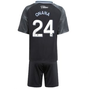 Koszulka piłkarska Aston Villa Amadou Onana #24 Koszulka Wyjazdowej dziecięce 2025-26 +Krótkie Spodenk