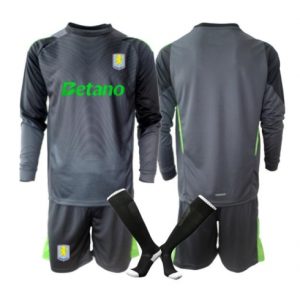 Koszulka piłkarska Aston Villa Bramkarskie Koszulka Podstawowej dziecięce 2025-26 Długi Rękaw (+ Krótkie spodenki)
