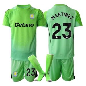 Koszulka piłkarska Aston Villa Emiliano Martinez #23 Bramkarskie Koszulka Wyjazdowej dziecięce 2025-26 +Krótkie Spodenk