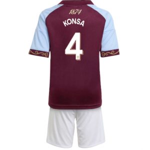 Koszulka piłkarska Aston Villa Ezri Konsa #4 Koszulka Podstawowej dziecięce 2025-26 +Krótkie Spodenk