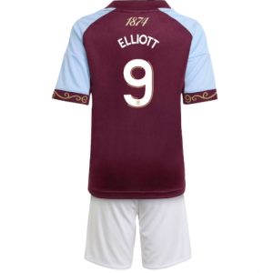 Koszulka piłkarska Aston Villa Harvey Elliott #9 Koszulka Podstawowej dziecięce 2025-26 +Krótkie Spodenk