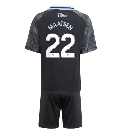Koszulka piłkarska Aston Villa Ian Maatsen #22 Koszulka Wyjazdowej dziecięce 2025-26 +Krótkie Spodenk Koszulka piłkarska Aston Villa Ian Maatsen #22 Koszulka Wyjazdowej dziecięce 2025-26 +Krótkie Spodenk