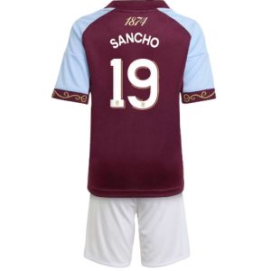 Koszulka piłkarska Aston Villa Jadon Sancho #19 Koszulka Podstawowej dziecięce 2025-26 +Krótkie Spodenk