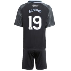 Koszulka piłkarska Aston Villa Jadon Sancho #19 Koszulka Wyjazdowej dziecięce 2025-26 +Krótkie Spodenk