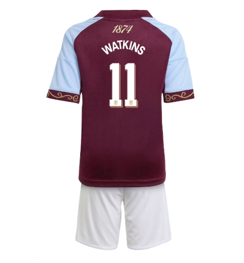 Koszulka piłkarska Aston Villa Ollie Watkins #11 Koszulka Podstawowej dziecięce 2025-26 +Krótkie Spodenk Koszulka piłkarska Aston Villa Ollie Watkins #11 Koszulka Podstawowej dziecięce 2025-26 +Krótkie Spodenk