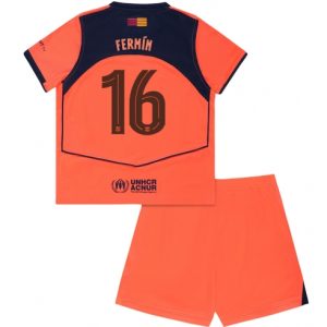 Koszulka piłkarska Barcelona Fermin Lopez #16 Koszulka Trzeciej dziecięce 2025-26 +Krótkie Spodenk