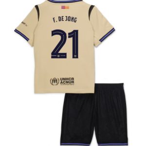 Koszulka piłkarska Barcelona Frenkie de Jong #21 Koszulka Wyjazdowej dziecięce 2025-26 +Krótkie Spodenk Koszulka piłkarska Barcelona Frenkie de Jong #21 Koszulka Wyjazdowej dziecięce 2025-26 +Krótkie Spodenk