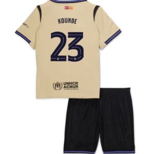 Koszulka piłkarska Barcelona Jules Kounde #23 Koszulka Wyjazdowej dziecięce 2025-26 +Krótkie Spodenk Koszulka piłkarska Barcelona Jules Kounde #23 Koszulka Wyjazdowej dziecięce 2025-26 +Krótkie Spodenk