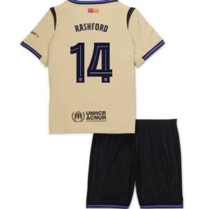 Koszulka piłkarska Barcelona Marcus Rashford #14 Koszulka Wyjazdowej dziecięce 2025-26 +Krótkie Spodenk Koszulka piłkarska Barcelona Marcus Rashford #14 Koszulka Wyjazdowej dziecięce 2025-26 +Krótkie Spodenk