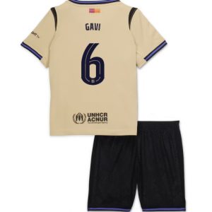 Koszulka piłkarska Barcelona Paez Gavi #6 Koszulka Wyjazdowej dziecięce 2025-26 +Krótkie Spodenk Koszulka piłkarska Barcelona Paez Gavi #6 Koszulka Wyjazdowej dziecięce 2025-26 +Krótkie Spodenk