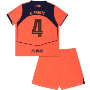 Koszulka piłkarska Barcelona Ronald Araujo #4 Koszulka Trzeciej dziecięce 2025-26 +Krótkie Spodenk Koszulka piłkarska Barcelona Ronald Araujo #4 Koszulka Trzeciej dziecięce 2025-26 +Krótkie Spodenk