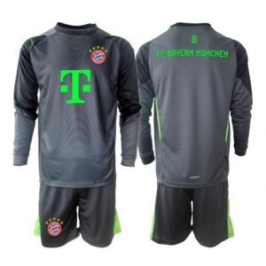 Koszulka piłkarska Bayern Munich Bramkarskie Koszulka Wyjazdowej dziecięce 2025-26 Długi Rękaw (+ Krótkie spodenki)