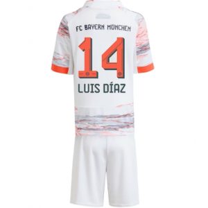 Koszulka piłkarska Bayern Munich Luis Diaz #14 Koszulka Wyjazdowej dziecięce 2025-26 +Krótkie Spodenk