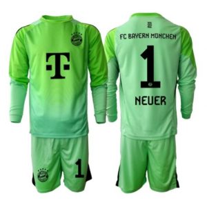 Koszulka piłkarska Bayern Munich Manuel Neuer #1 Bramkarskie Koszulka Podstawowej dziecięce 2025-26 Długi Rękaw (+ Krótkie spodenki)