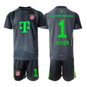 Koszulka piłkarska Bayern Munich Manuel Neuer #1 Bramkarskie Koszulka Wyjazdowej dziecięce 2025-26 +Krótkie Spodenk