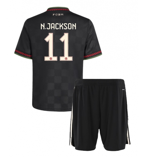 Koszulka piłkarska Bayern Munich Nicolas Jackson #11 Koszulka Trzeciej dziecięce 2025-26 +Krótkie Spodenk Koszulka piłkarska Bayern Munich Nicolas Jackson #11 Koszulka Trzeciej dziecięce 2025-26 +Krótkie Spodenk