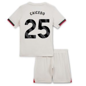 Koszulka piłkarska Chelsea Moises Caicedo #25 Koszulka Wyjazdowej dziecięce 2025-26 +Krótkie Spodenk