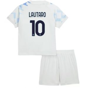 Koszulka piłkarska Inter Milan Lautaro Martinez #10 Koszulka Wyjazdowej dziecięce 2025-26 +Krótkie Spodenk