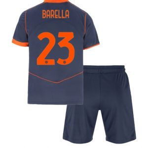 Koszulka piłkarska Inter Milan Nicolo Barella #23 Koszulka Trzeciej dziecięce 2025-26 +Krótkie Spodenk