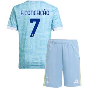 Koszulka piłkarska Juventus Francisco Conceicao #7 Koszulka Wyjazdowej dziecięce 2025-26 +Krótkie Spodenk