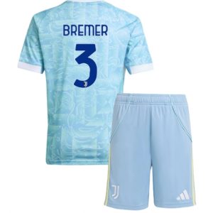 Koszulka piłkarska Juventus Gleison Bremer #3 Koszulka Wyjazdowej dziecięce 2025-26 +Krótkie Spodenk