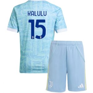 Koszulka piłkarska Juventus Pierre Kalulu #15 Koszulka Wyjazdowej dziecięce 2025-26 +Krótkie Spodenk Koszulka piłkarska Juventus Pierre Kalulu #15 Koszulka Wyjazdowej dziecięce 2025-26 +Krótkie Spodenk