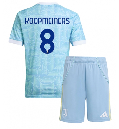 Koszulka piłkarska Juventus Teun Koopmeiners #8 Koszulka Wyjazdowej dziecięce 2025-26 +Krótkie Spodenk Koszulka piłkarska Juventus Teun Koopmeiners #8 Koszulka Wyjazdowej dziecięce 2025-26 +Krótkie Spodenk