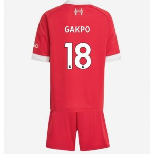 Koszulka piłkarska Liverpool Cody Gakpo #18 Koszulka Podstawowej dziecięce 2025-26 +Krótkie Spodenk