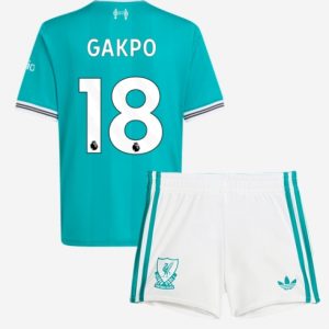 Koszulka piłkarska Liverpool Cody Gakpo #18 Koszulka Trzeciej dziecięce 2025-26 +Krótkie Spodenk