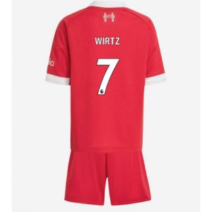 Koszulka piłkarska Liverpool Florian Wirtz #7 Koszulka Podstawowej dziecięce 2025-26 +Krótkie Spodenk