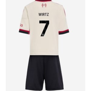 Koszulka piłkarska Liverpool Florian Wirtz #7 Koszulka Wyjazdowej dziecięce 2025-26 +Krótkie Spodenk